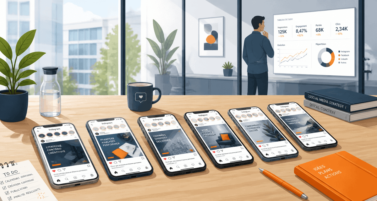 Agence micro influenceur smartphones Instagram en bureau