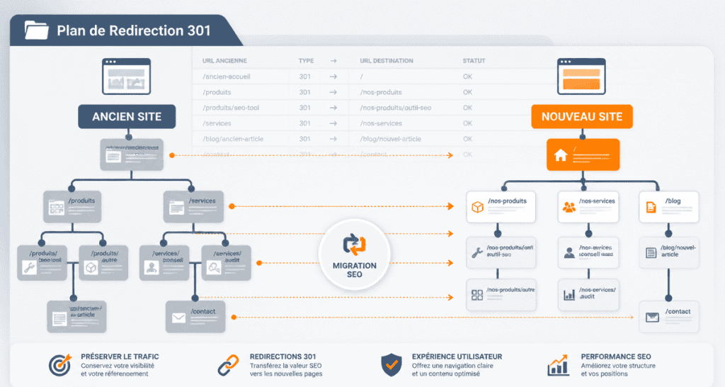 agence refonte seo infographie migration redirections