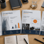 Branding exemple dossiers bureau moderne