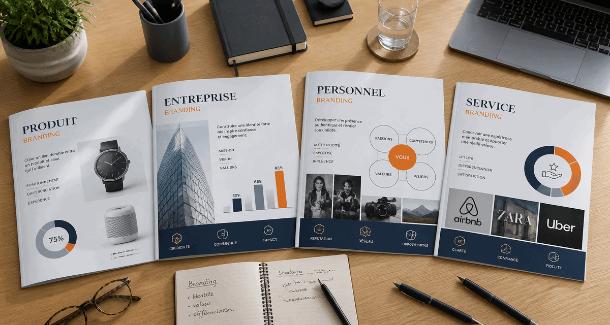 Branding exemple dossiers bureau moderne
