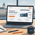 creation et refonte site web nantes, maquette sur ecran