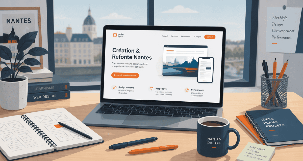 creation et refonte site web nantes, maquette sur ecran