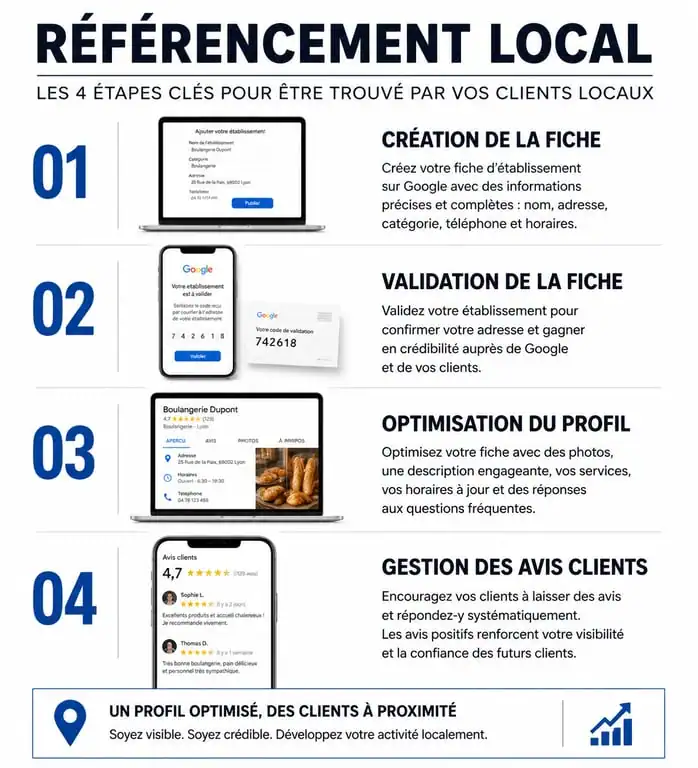 Étapes pour référencer son entreprise sur Google et améliorer sa visibilité locale