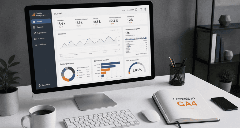 formation à google analytics 4 sur écran