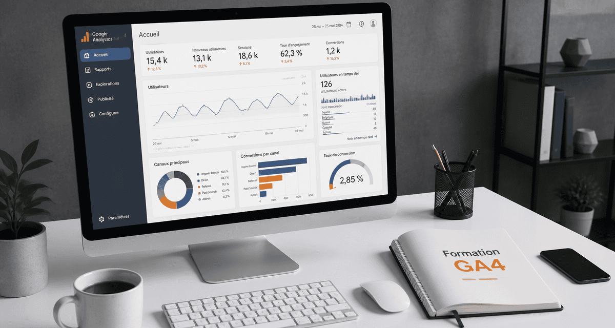 formation à google analytics 4 sur écran
