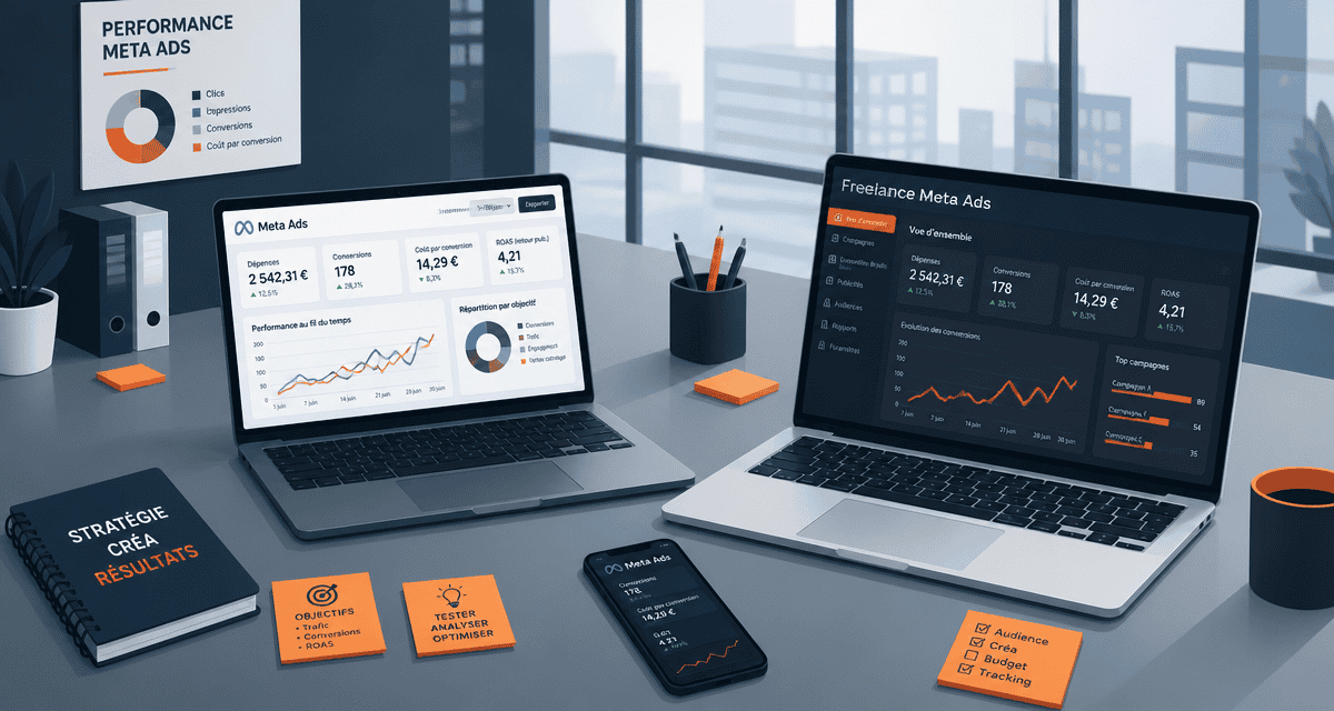 freelance meta ads tableau de bord graphiques