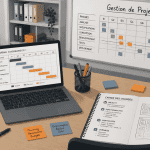 Gestion de projet web avec planning et diagramme de Gantt