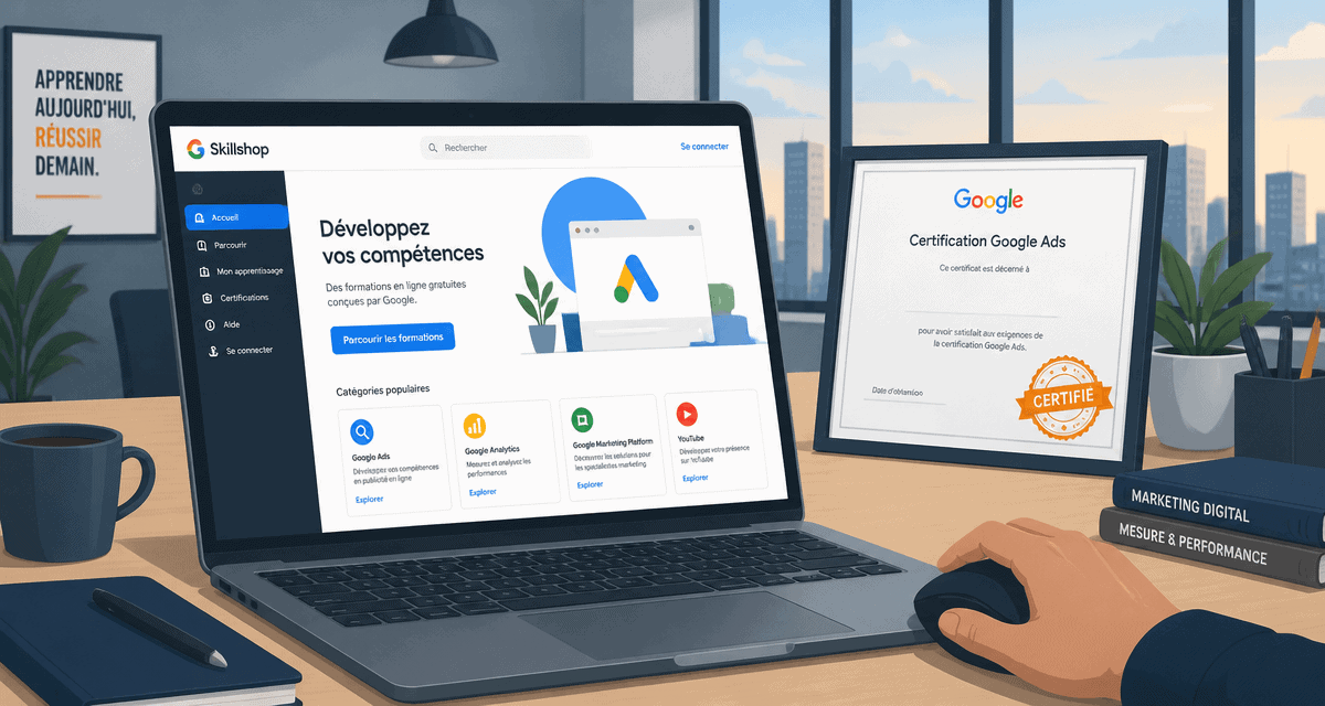 google ads certification ordinateur badge certifié
