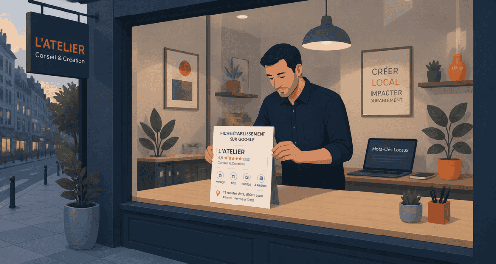google my business mots clés vitrine magasin