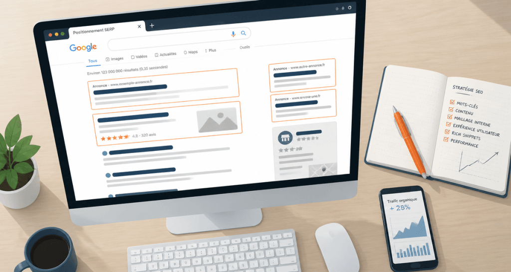 positionnement serp sur page résultats Google