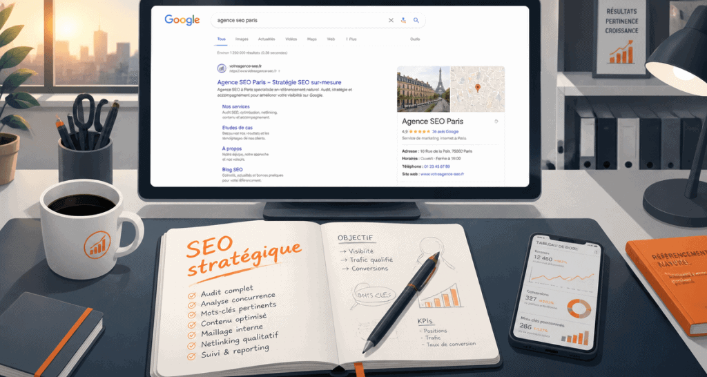 referencement naturel seo ordinateur carnet