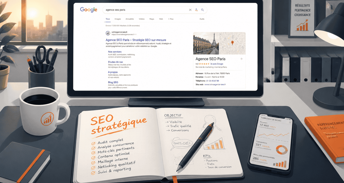 referencement naturel seo ordinateur carnet
