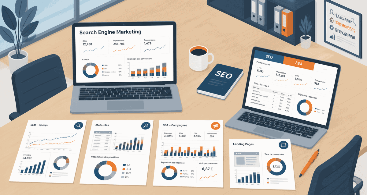 search engine marketing SEO SEA tableau de bord