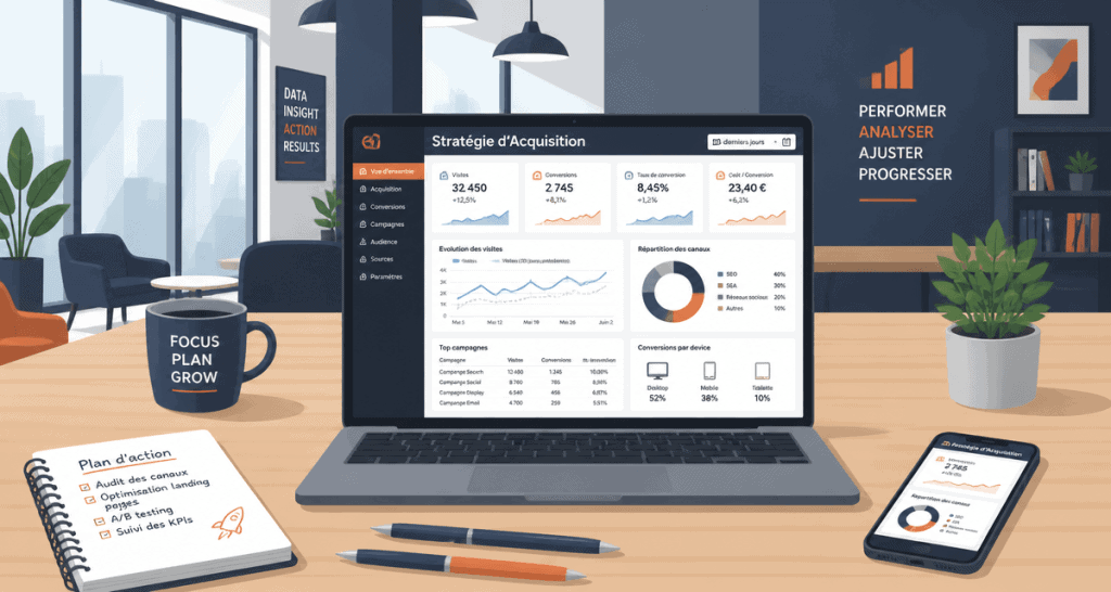 stratégie d acquisition dashboard marketing