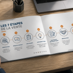 7 étapes de la vente schéma infographique