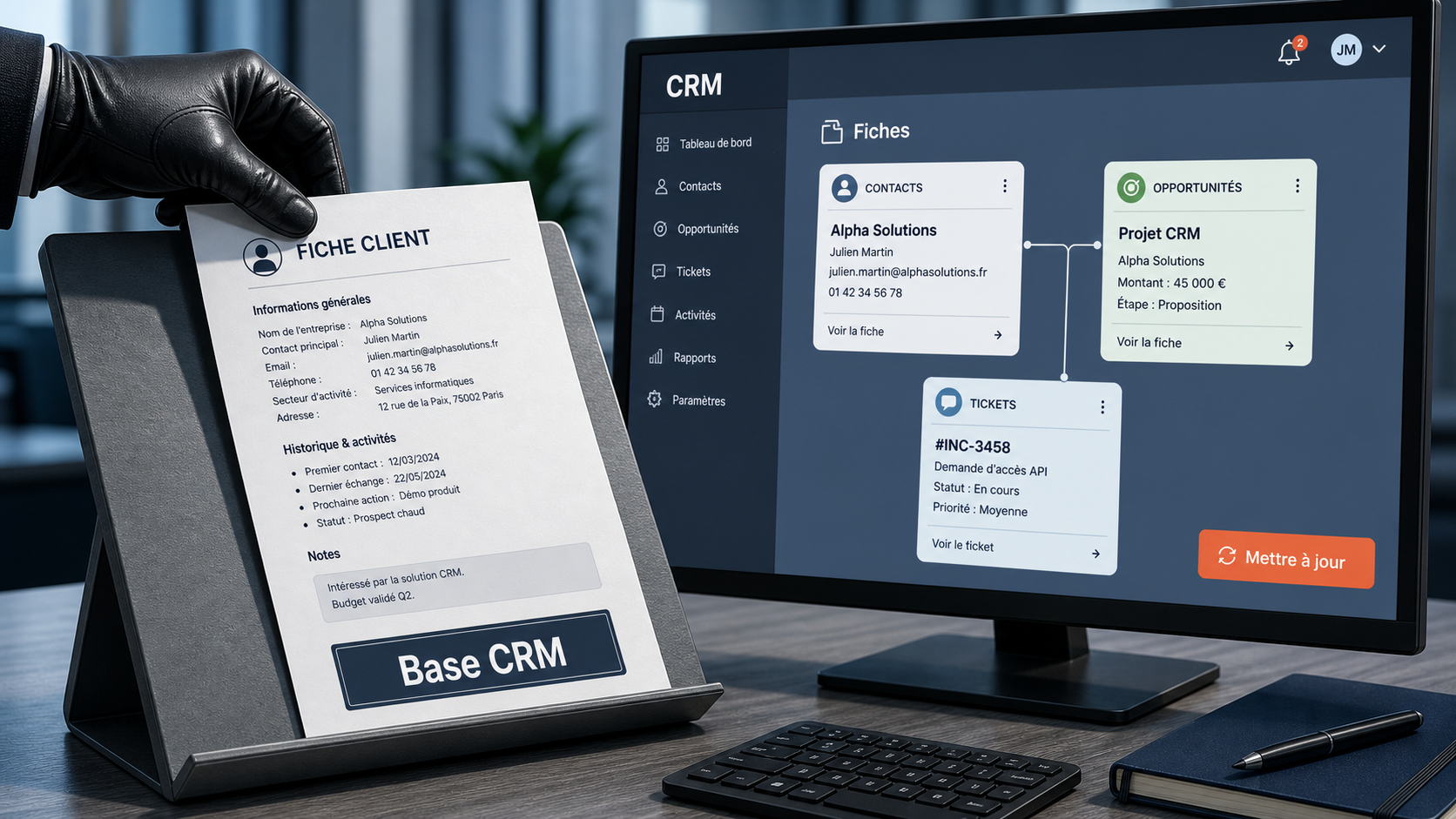 CRM base de données : mise à jour sur écran CRM