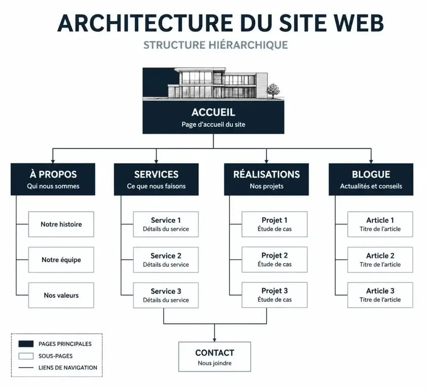 Schéma d'une arborescence SEO optimisée pour un site web