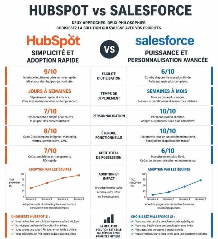 Comparatif HubSpot vs Salesforce : choisir le meilleur CRM pour votre entreprise