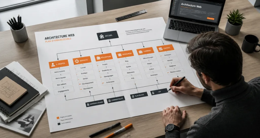 exemple arborescence site web infographie architecte