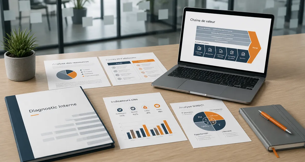 exemple diagnostic interne documents sur table