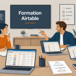 formation airtable en équipe sur ordinateur