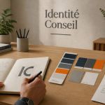 logo conseil esquisse carnet couleurs bureau