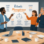 équipe en réunion rituels managériaux