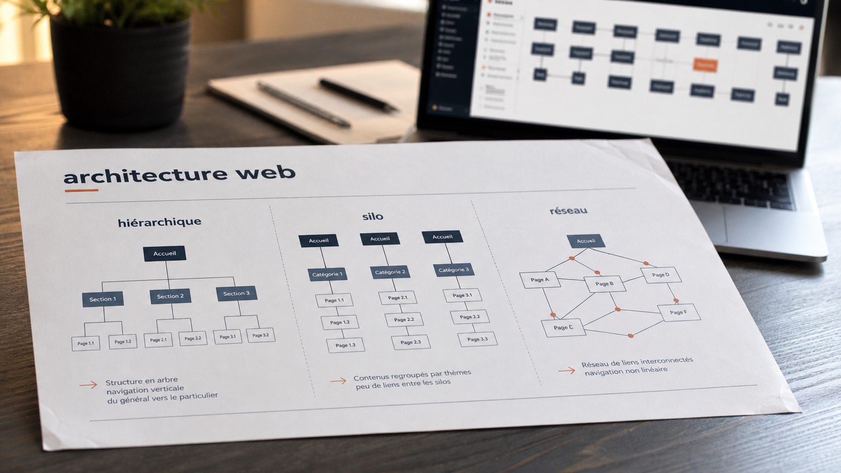 Structure site web : 3 architectures SEO et UX