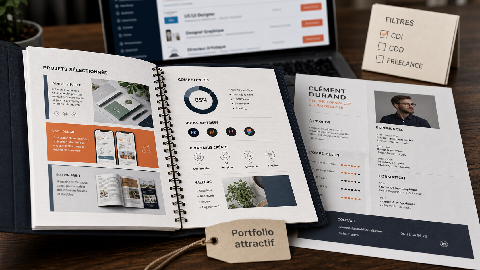 Emploi design : recherche d’offres et portfolio pour candidature