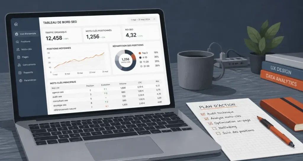 Logiciel referenceur : tableau de bord SEO et plan d’action