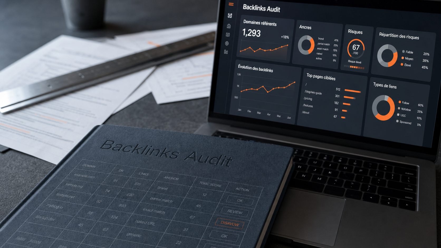 Outil backlinks : audit Trust Flow, liens toxiques et comparaison concurrence