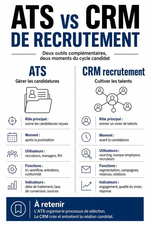 Comparatif ATS vs CRM recrutement