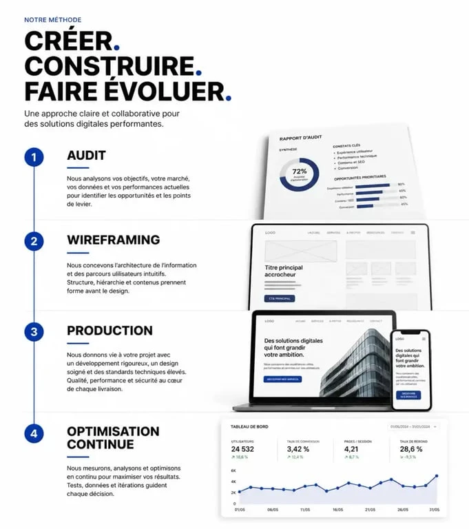 Processus de création digitale et étapes de projet