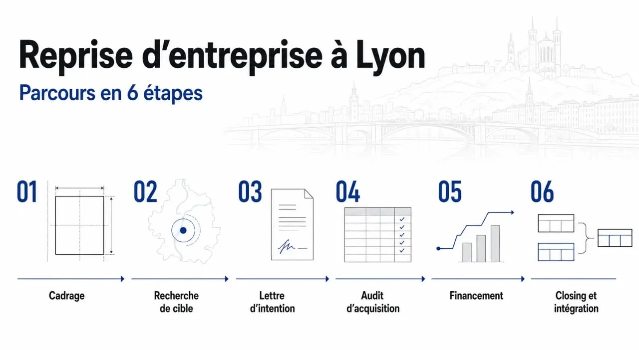 Cabinet accompagnement reprise entreprise lyon : parcours en 6 étapes pour sécuriser une reprise