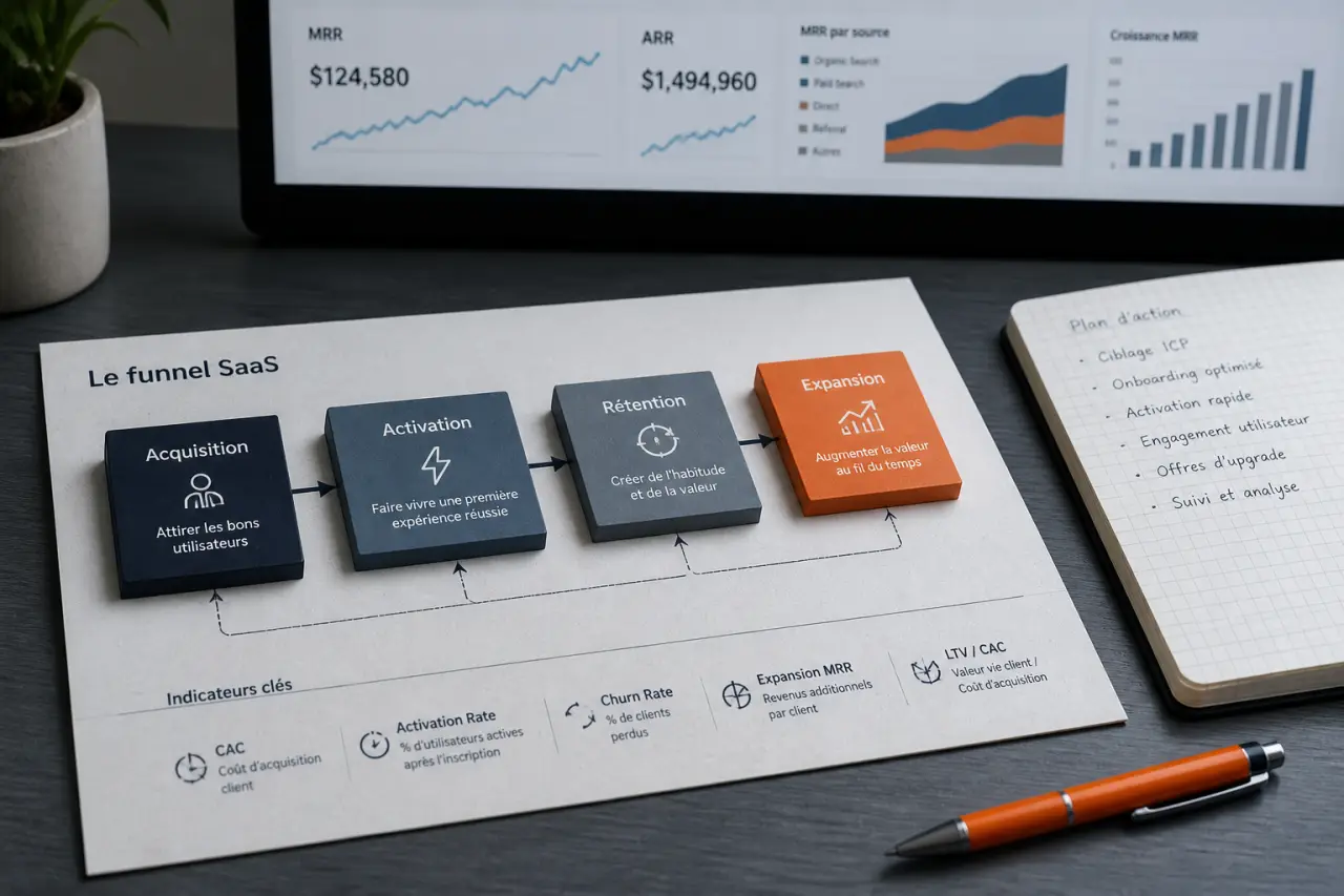 saas digital marketing : acquisition activation churn ensemble
