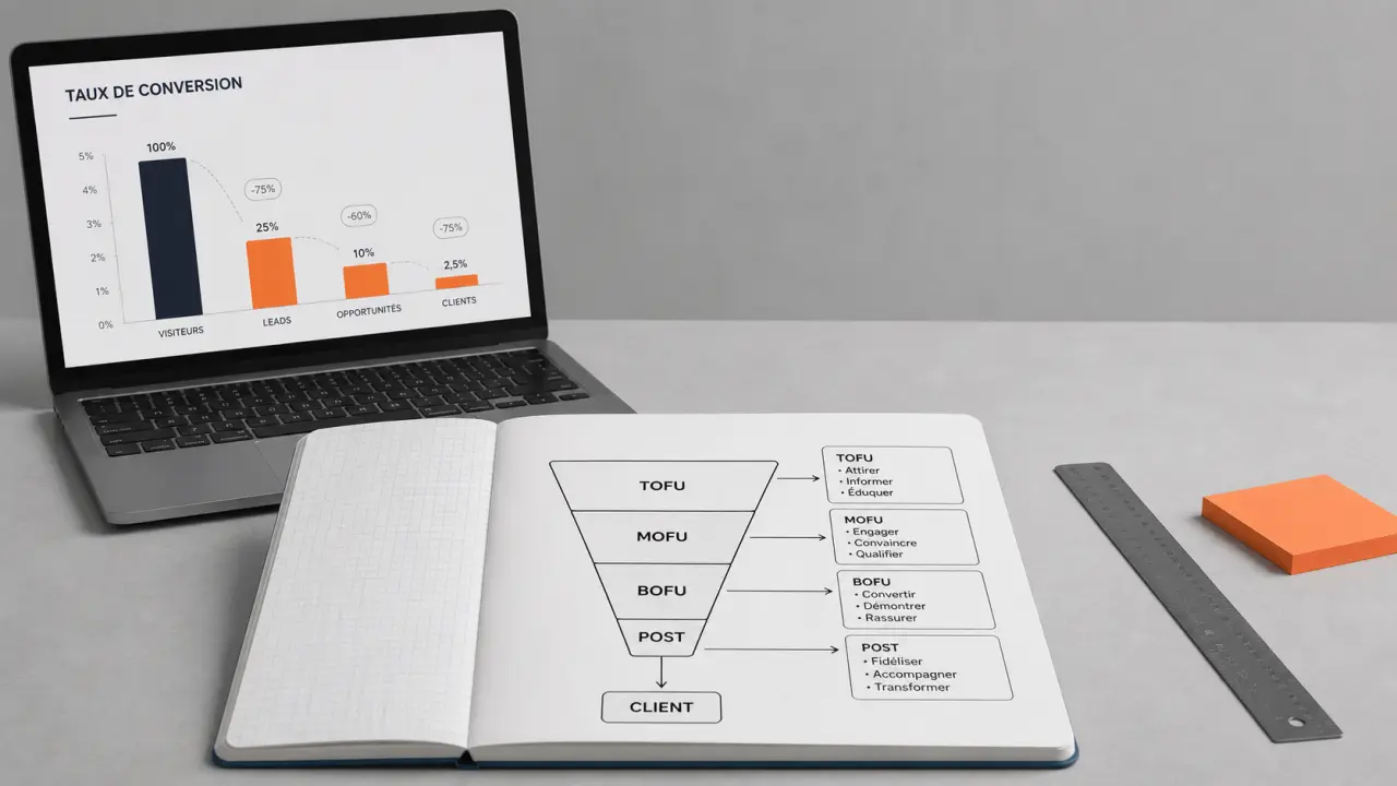 Stratégie acquisition growthpath funnel conversion : schéma TOFU MOFU BOFU et conversion