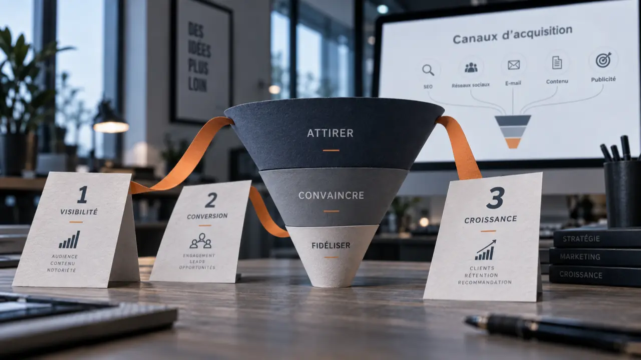 8 canaux d'acquisition exemple à tester : entonnoir marketing et documents numérotés
