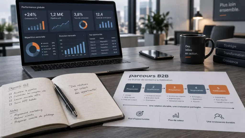 B to B digital marketing : parcours acquisition nurturing et ventes, cycle long