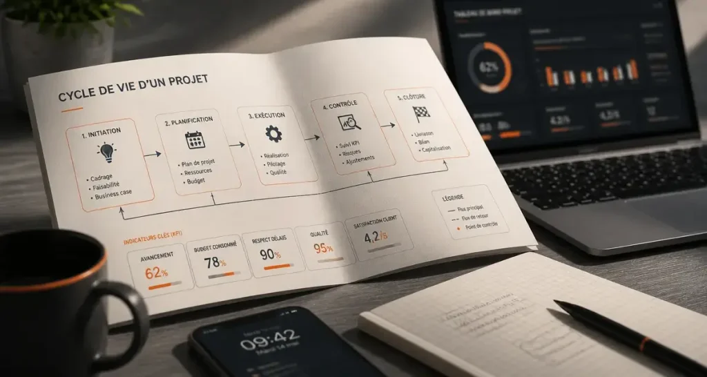 Chef de projet marketing digital : pilotage opérationnel et KPI de projet