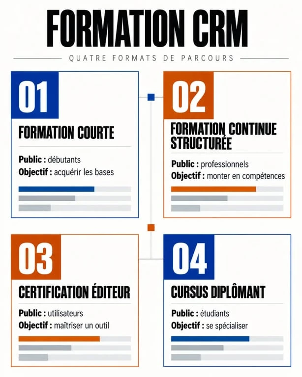 Infographie sur les formats de formation customer relationship management