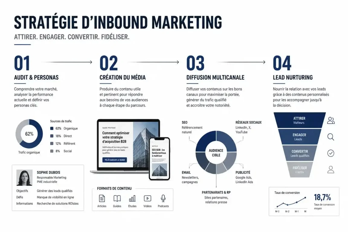 Les quatre étapes d'une stratégie d'agence inbound marketing en France