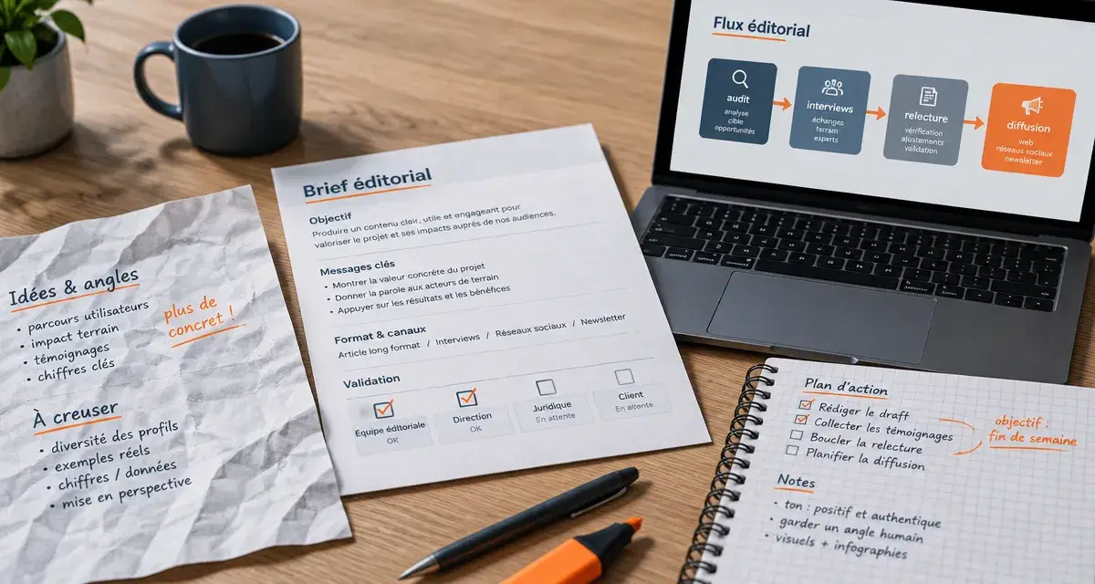 Agence de communication éditoriale paris : brief et workflow éditorial