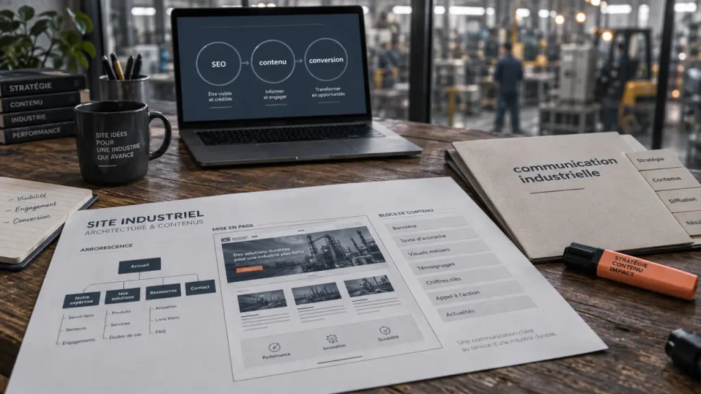 Agence communication industrie paris : maquette et SEO conversion B2B