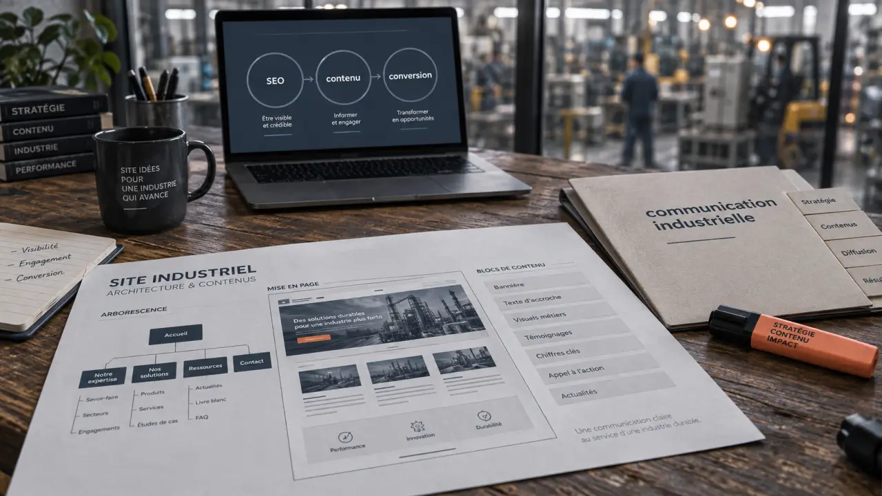 Agence communication industrie paris : maquette et SEO conversion B2B