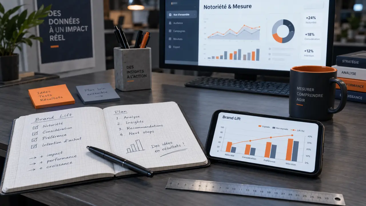 Campagne de notoriété : cohérence, répétition et mesure (brand lift & dashboard)