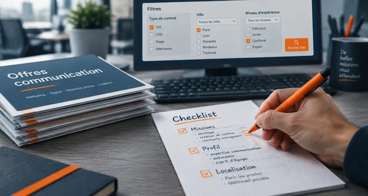 Emploi communication : filtres pour sélectionner la bonne offre